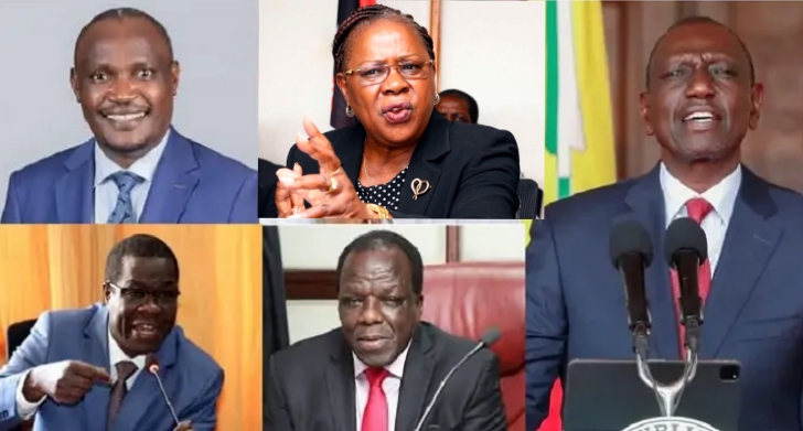 CS Chirchir, Oparanya, Wandayi, Mbadi and Wahome Fire Govt Officials; Make New Appointments