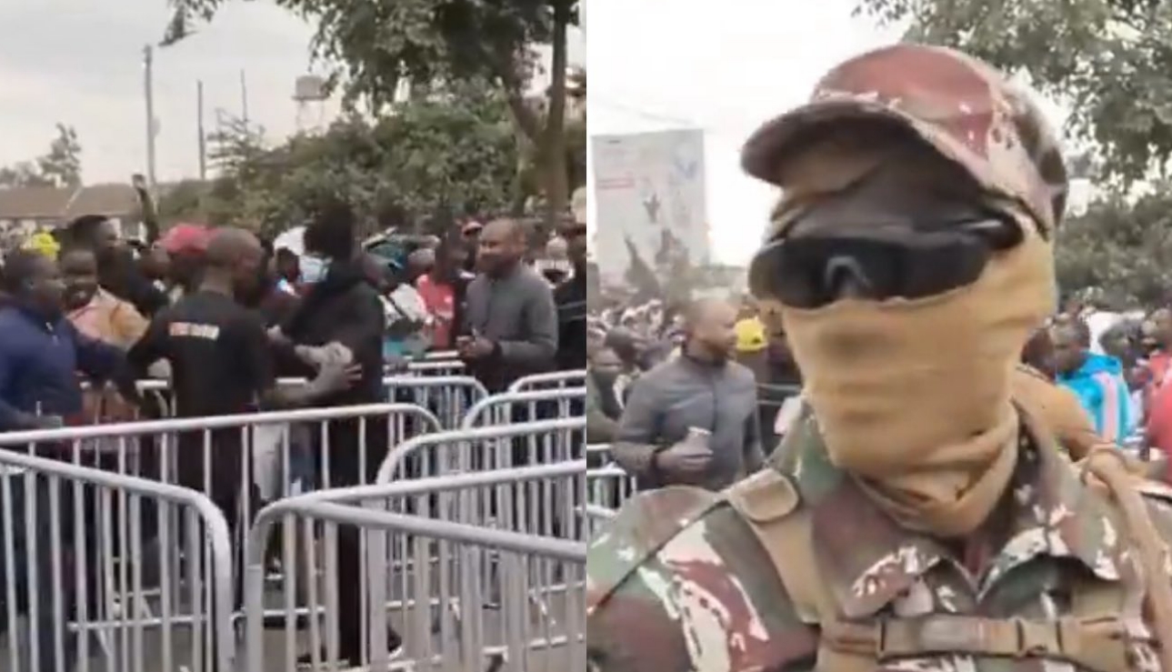 Fans overpower police, enter Kasarani Stadium ahead of Kenya-DRC match.