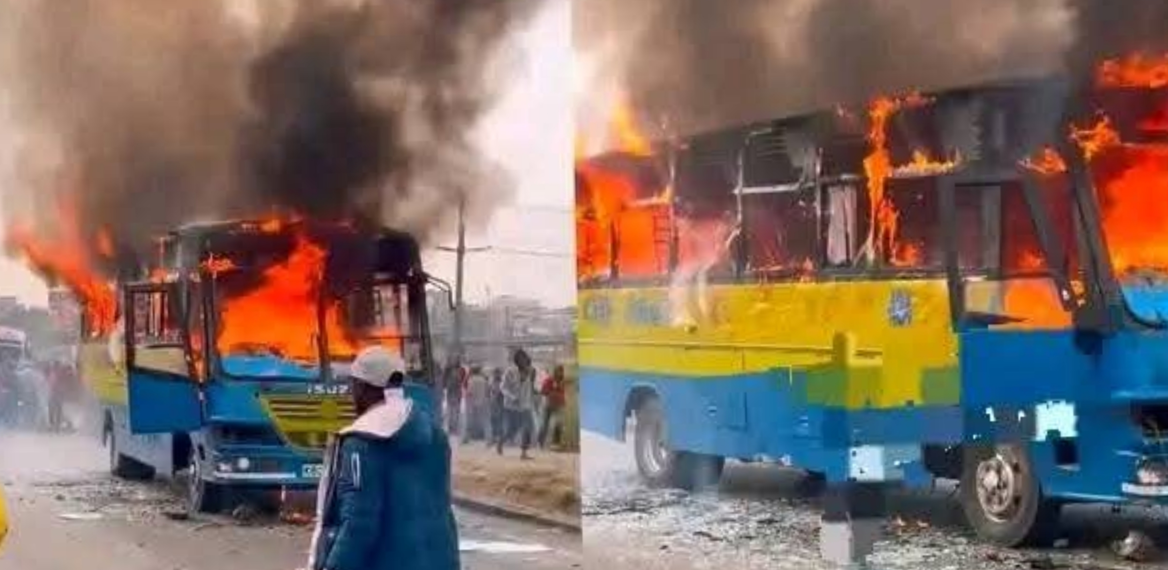 City Shuttle Bus Set on Fire Along Jogoo Road