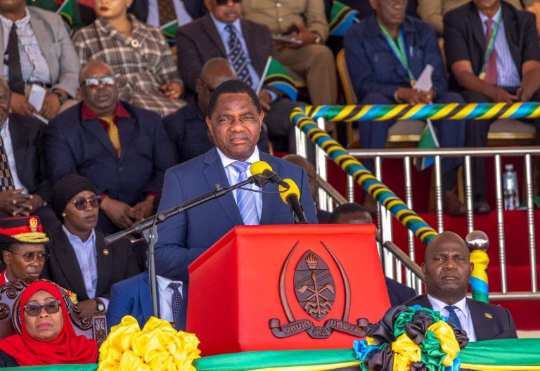 Zambian president Hichilema evacuated from market as angry crowd hurl stones